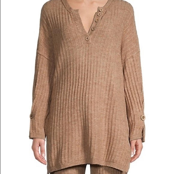 Free People- Around the Clock knit sweater in army - Picture 2 of 2